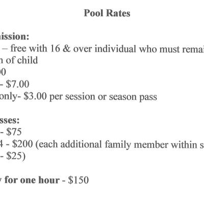 2024 pool rates